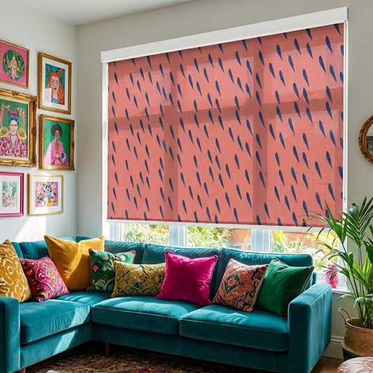 Modern Boho Organic Teardrop Pattern Window Roller Shade