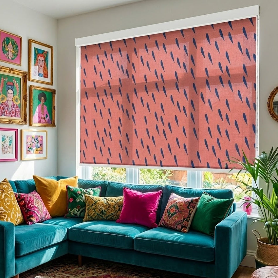 Modern Boho Organic Teardrop Pattern Window Roller Shade