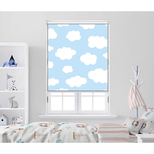 Pastel Blue Sky and Clouds Window Roller Shade