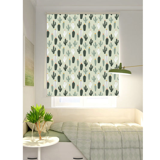 Green Cactus Window Roller Shade