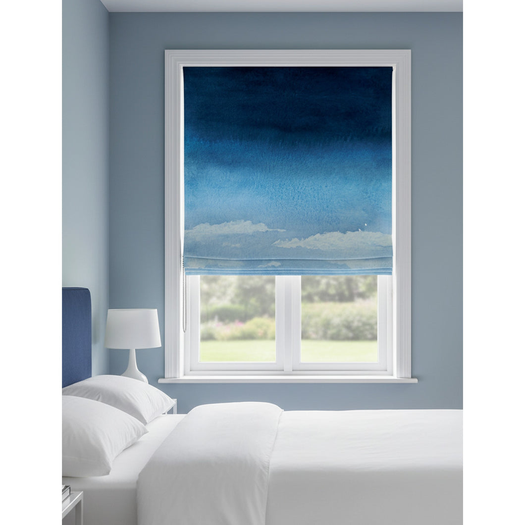 Dawn Sky with Clouds Formation Abstract Watercolor Window Roman Shade