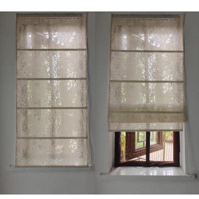 Sheer Botanical Butterfly Light Filtering Transparent Window Roman Shade
