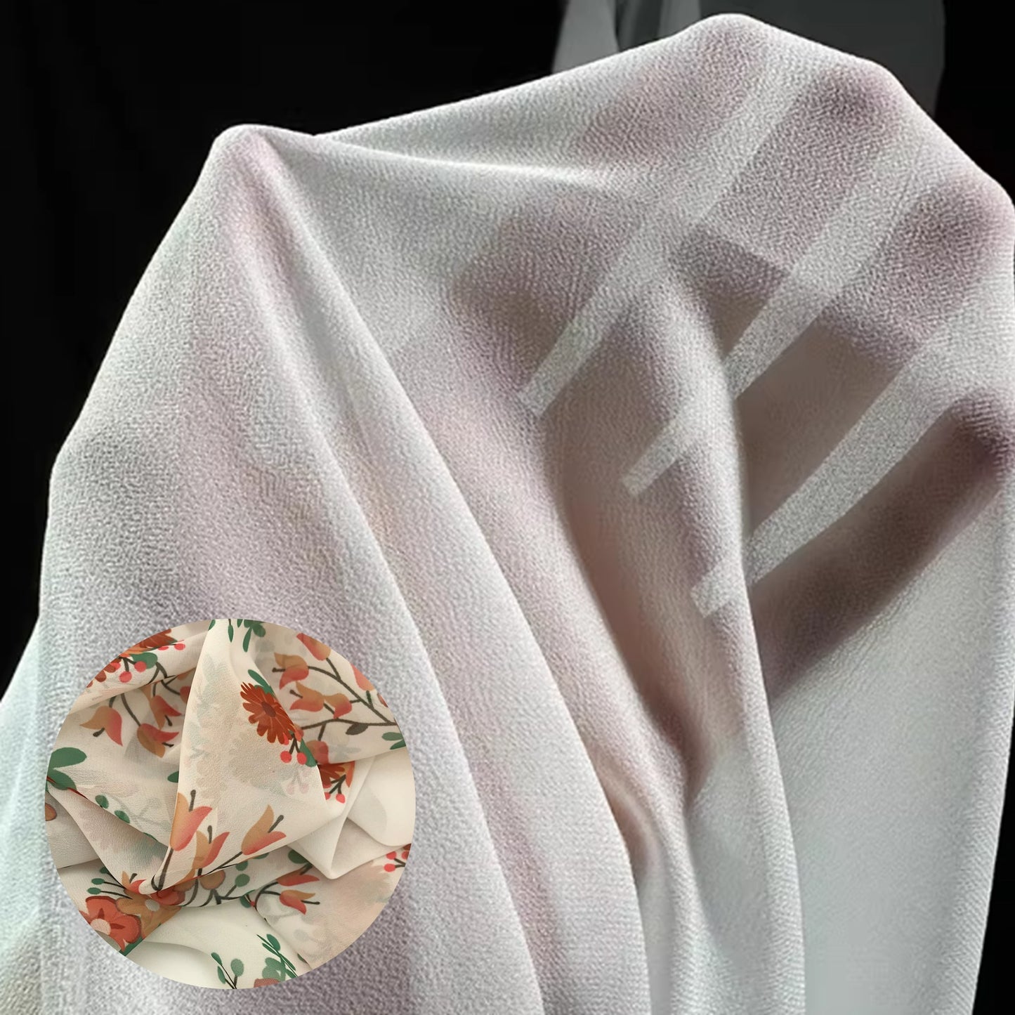 Custom Print Fabric Only - 50D Ultra-thin 80G Chiffon Sheer See Through Fabric