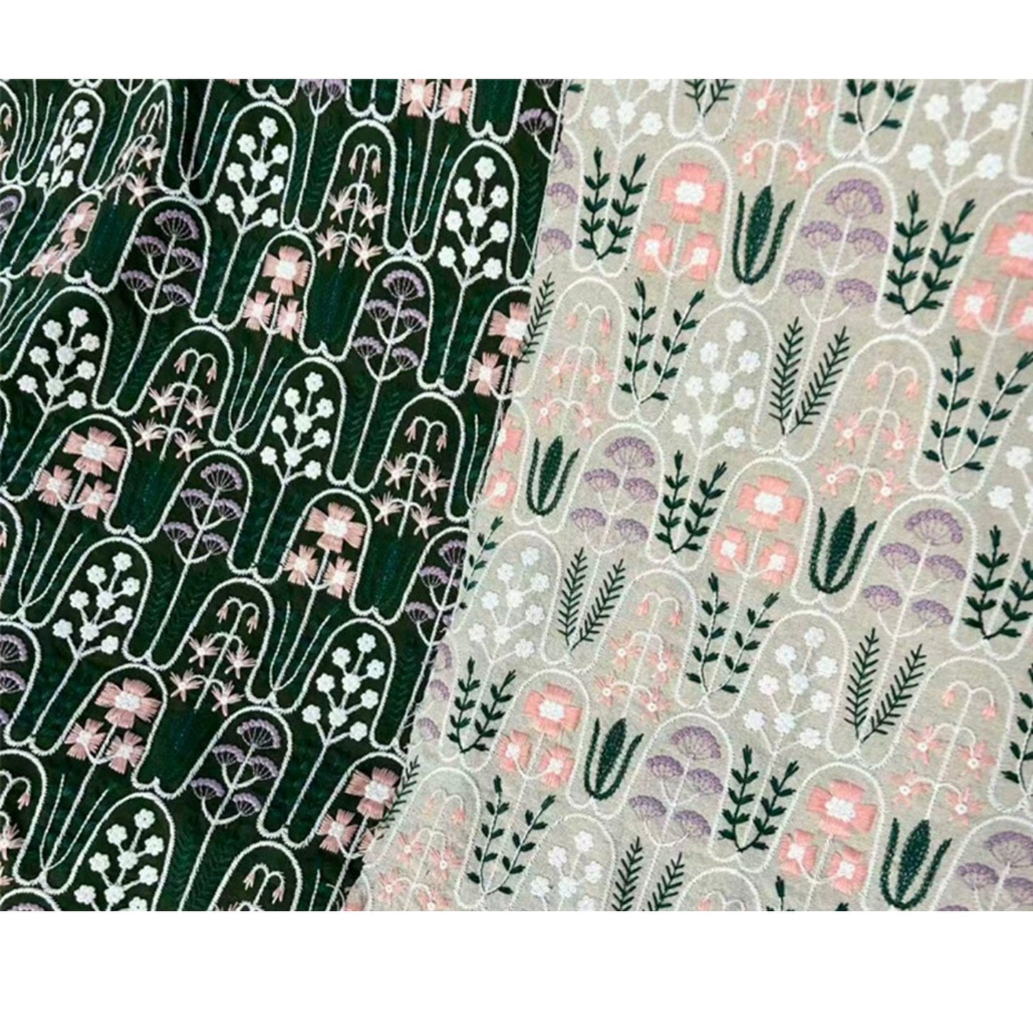 Botanical Sketch Embroidery Linen Window Roman Shade