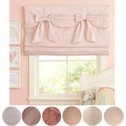 Shade of Pink Palette Linen Bows Valance Window Roman Shade