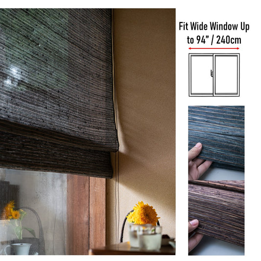 Natural Flax and Copper Weave Window Shade (Top Down Bottom Up Available)