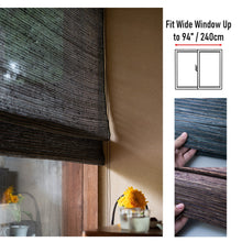 Load image into Gallery viewer, Natural Flax and Copper Light Filtering Roman Style Window Roller Shade
