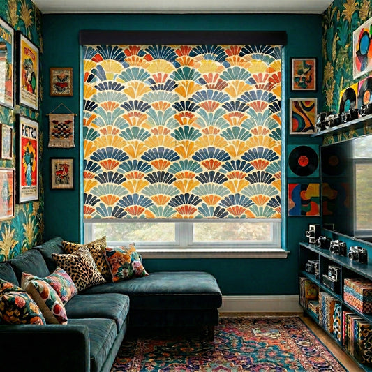 Prism Fan Maximalist Bold Scallop Window Roller Shade