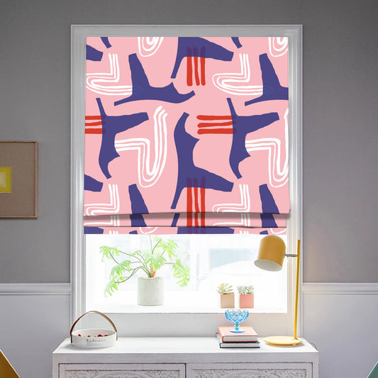Abstract  Free-form Organic Shapes Window Roman Shade