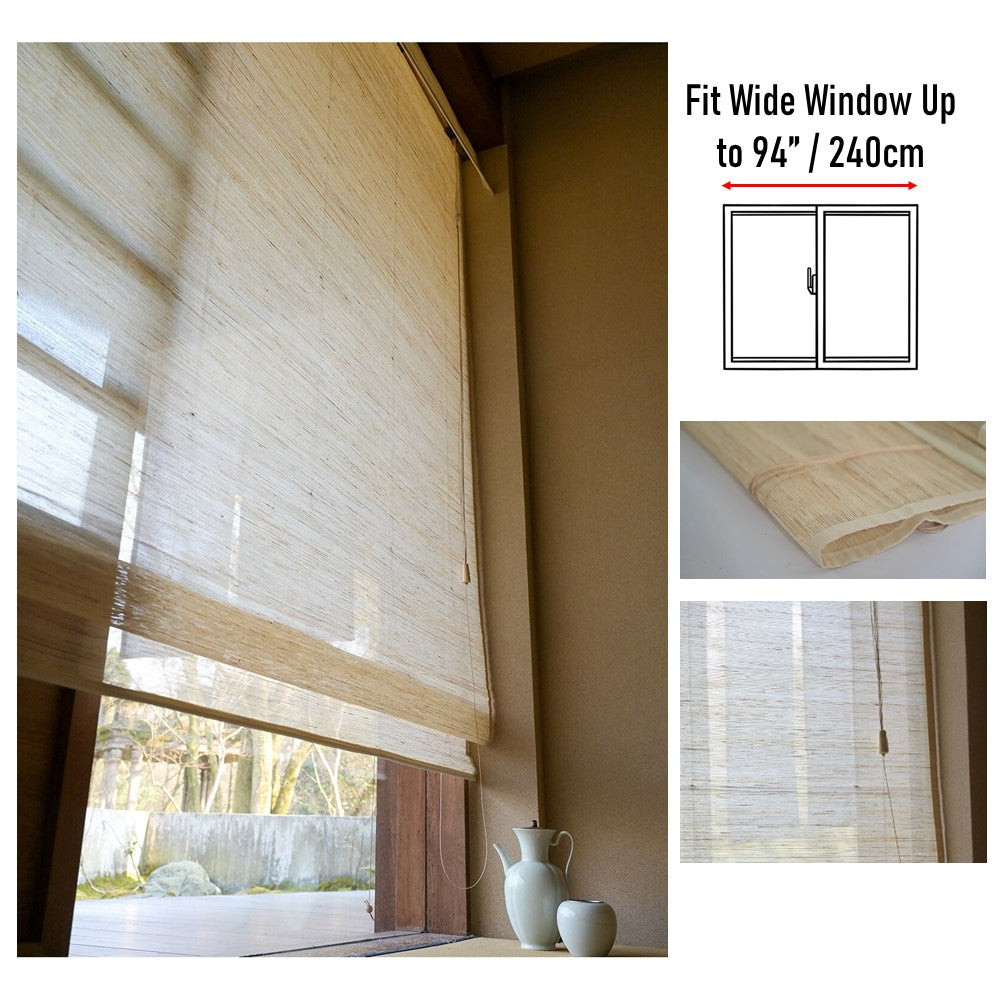 Natural Ramie Warm Taupe Window Shade (Top Down Bottom Up Available)