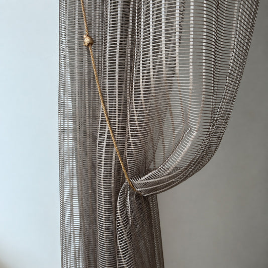 Mid-Century Orientals Bamboo Look Window Curtains Drapery