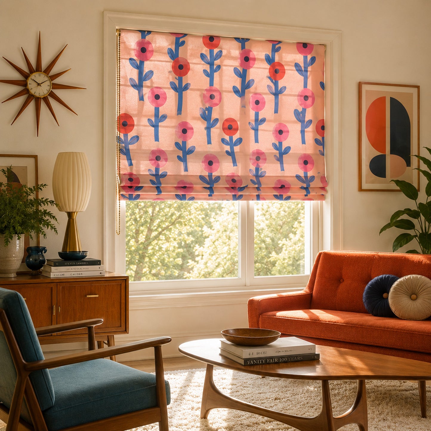 Atomic Flora Mod Bloom Window Roman Shade