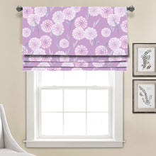 Load image into Gallery viewer, Purple Hydrangea Flower Linen Faux Roman Shade Valance
