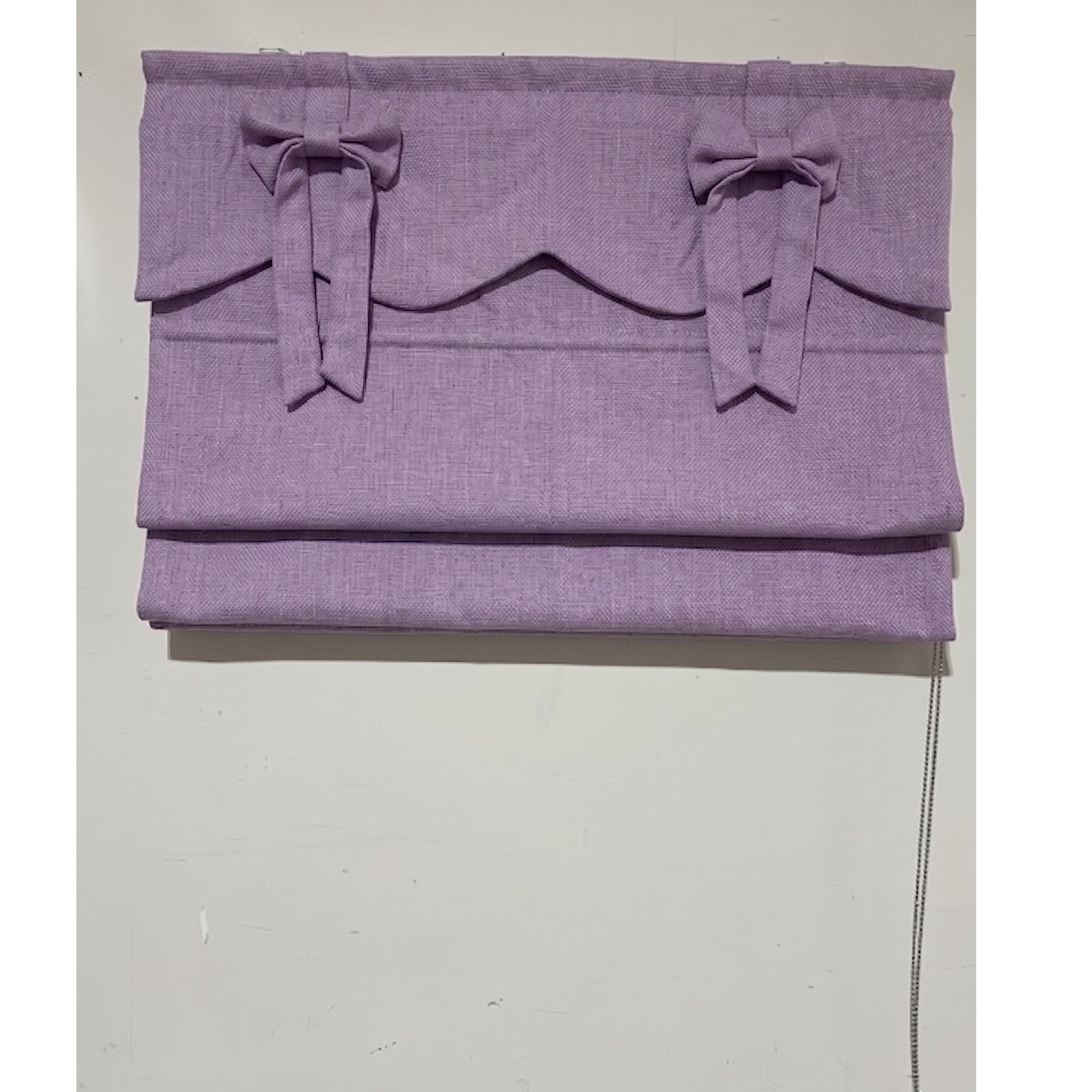 Purple Linen Ribbon Bows Valance Window Roman Shade