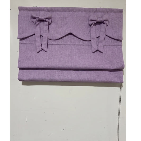 Purple Linen Ribbon Bows Valance Window Roman Shade