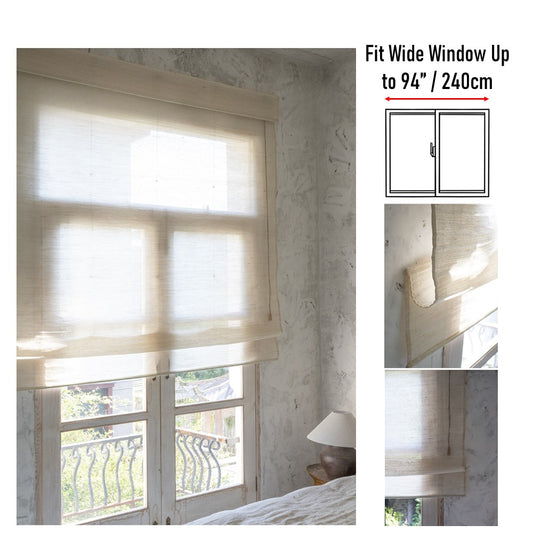 Natural Ramie Minimalist Woven Window Shade (Top Down Bottom Up Available)