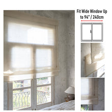 Load image into Gallery viewer, Natural Ramie Off White Neutral Roman Style Window Roller Shade
