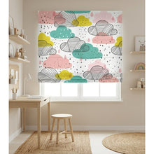Load image into Gallery viewer, Pastel Clouds Nursery Window Roman Shade
