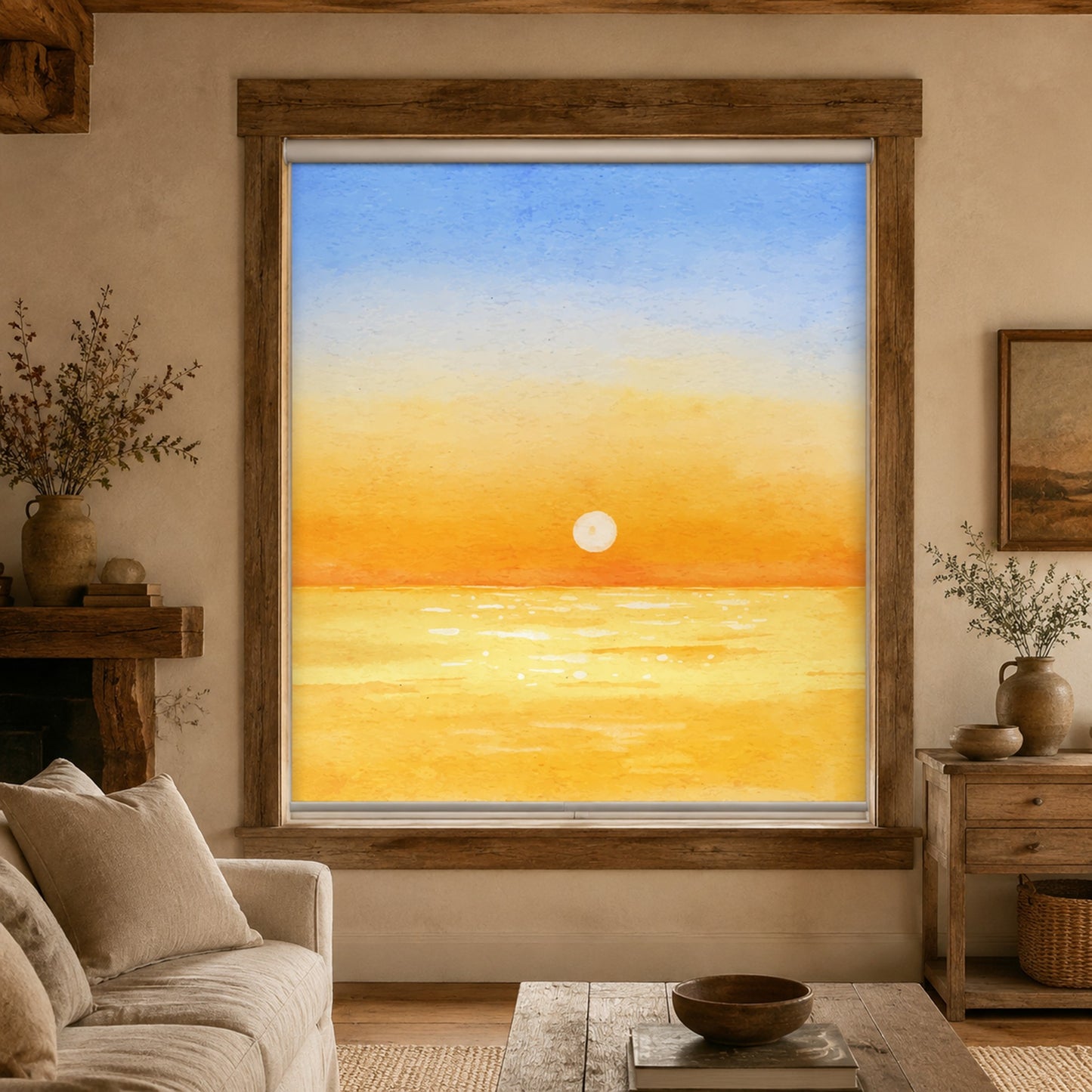 Golden Hour Sunset Landscape Window Roller Shade