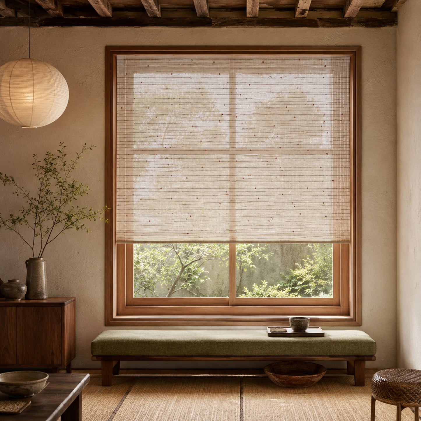 Artisan Knotted Bamboo Weave Window Shade (Top Down Bottom Up Available)