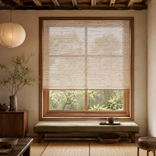 Artisan Knotted Bamboo Weave Window Shade (Top Down Bottom Up Available)