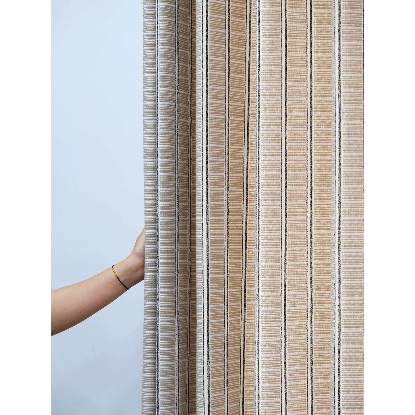 Textured French Stripe Rustic Grain Sack  Curtains Drapery