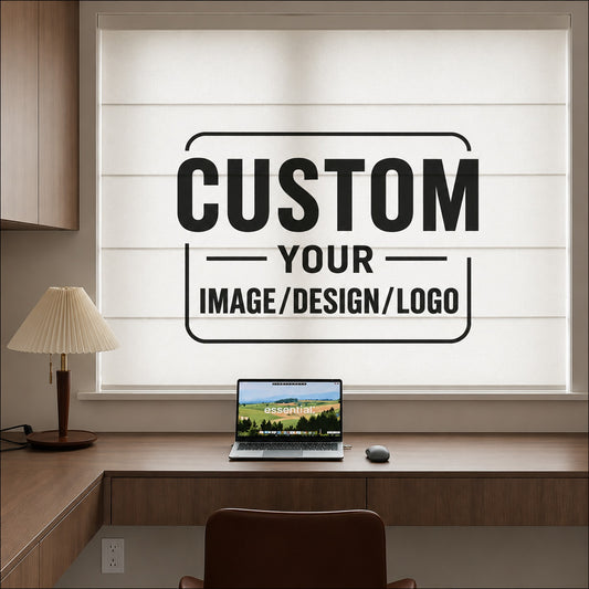 Custom Print Artwork, Logo, Design Polyester Window Roman Shade