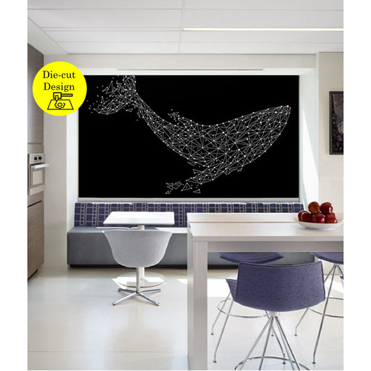Whale Blackout Die Cut Cutout Sparkle Window Roller Blinds Shades Curtains