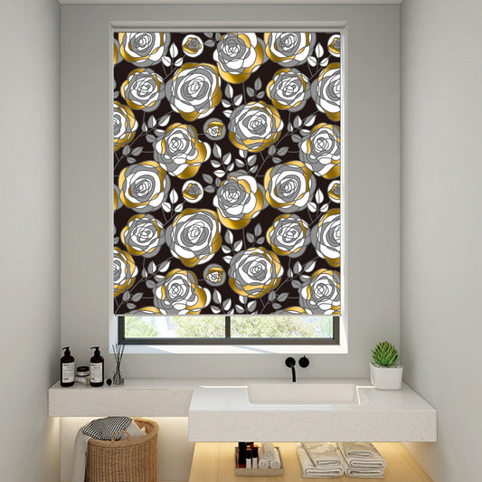 Midcentury Flora Copper in Black Window Roller Shade