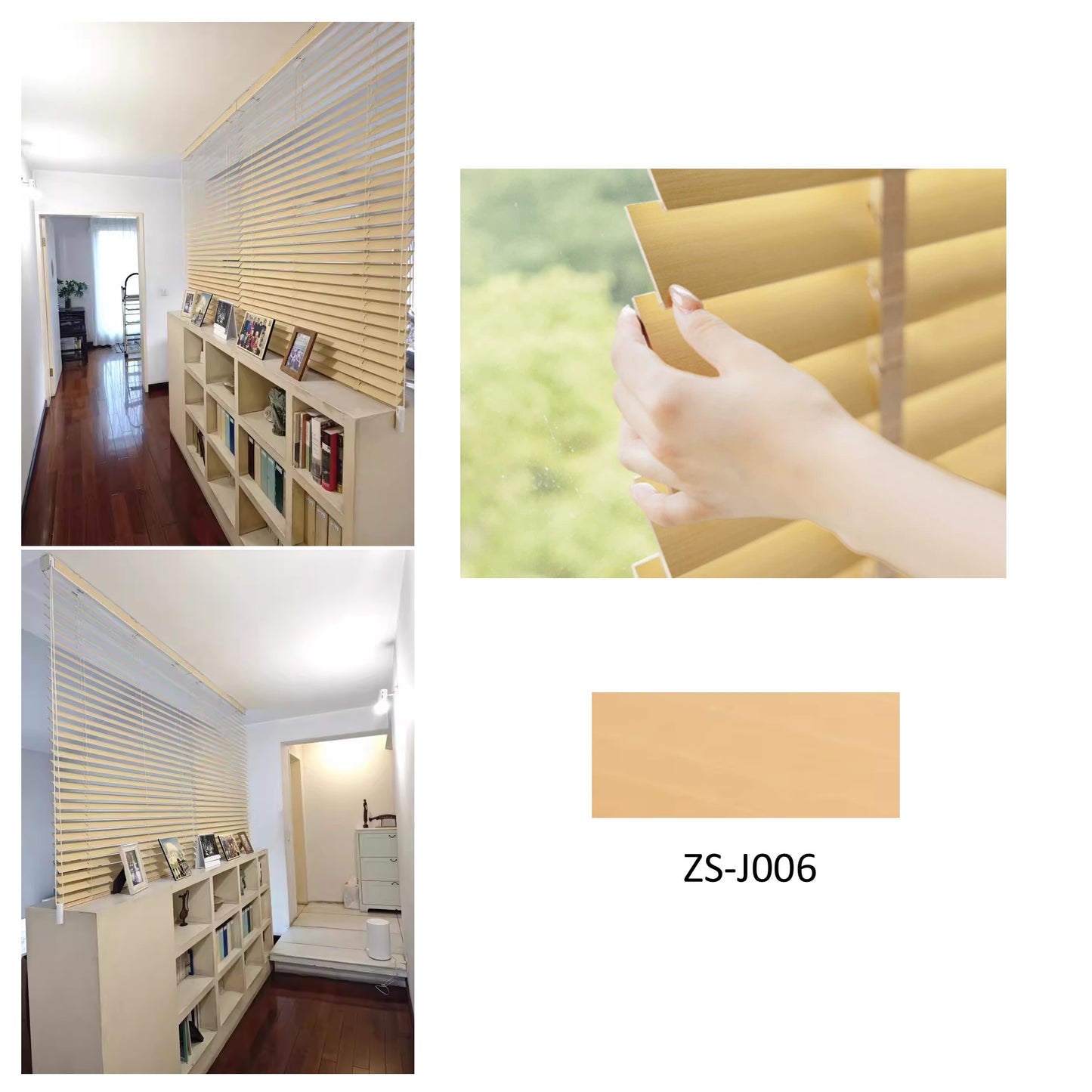 African Whitewood Venetian Blinds | Solid Wood Window Slats with Customizable Color Cloth Tapes & Decorative Straps