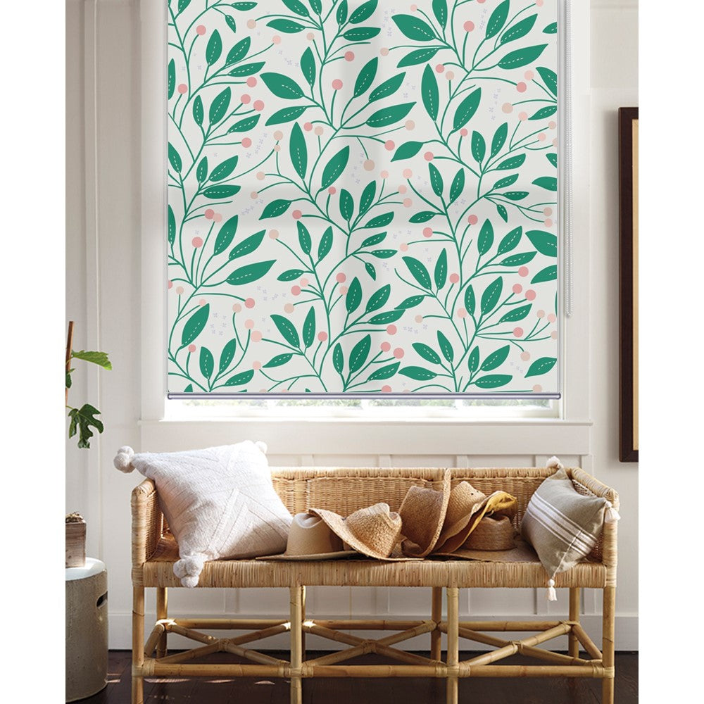 Green Garden Botanical Vibes Window Roller Shade