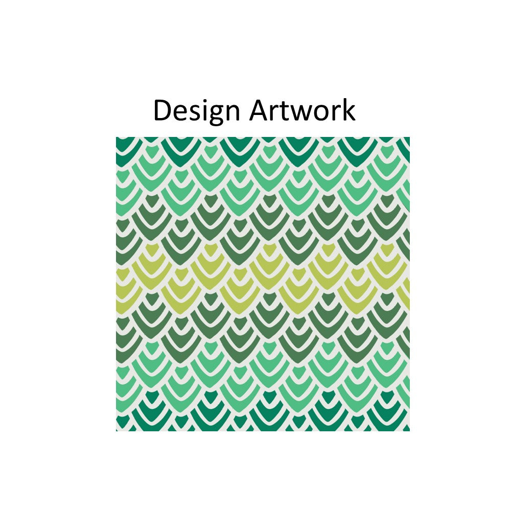 Green Organic Shape Geometry Window Roller Shade