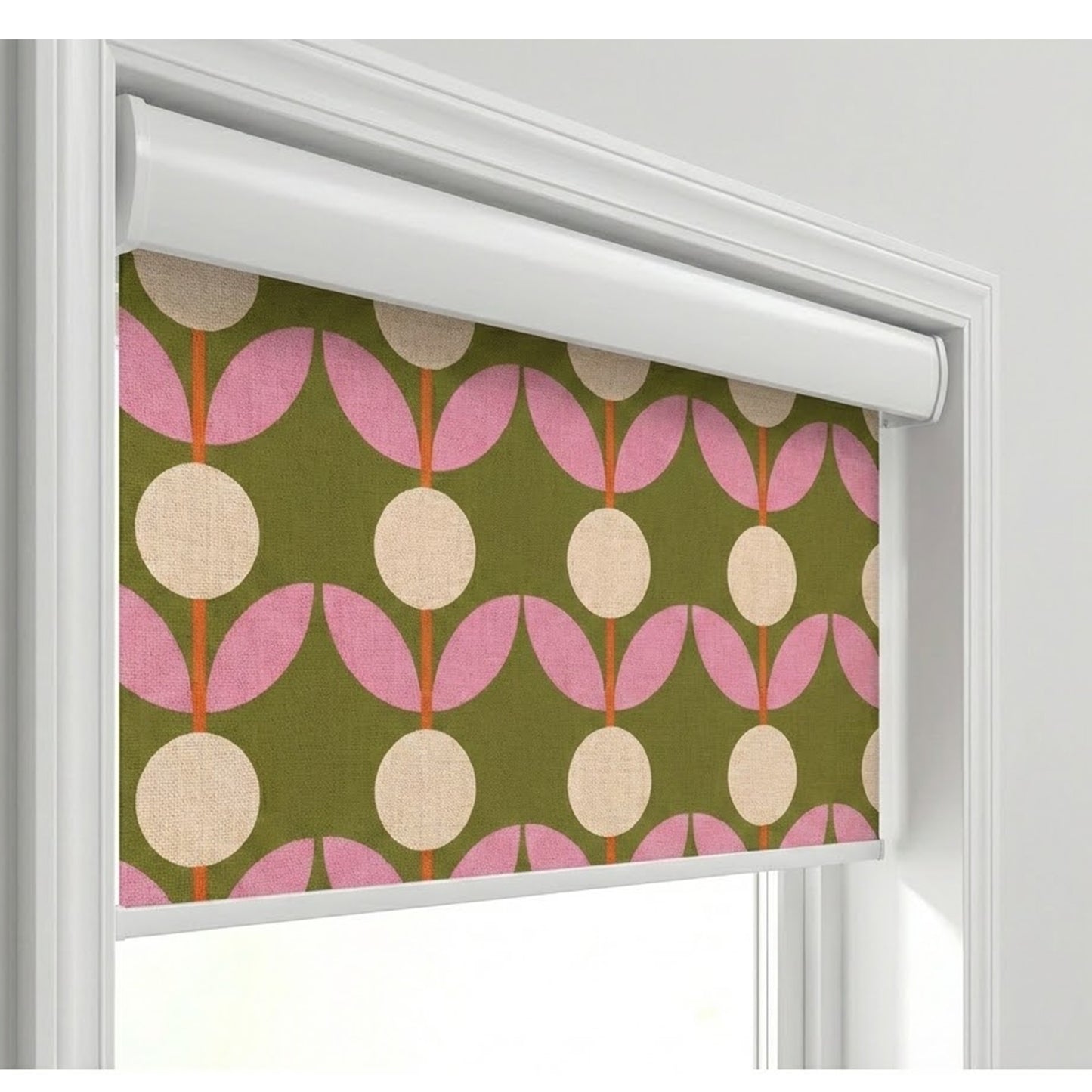 Retro Flora Pattern Window Roller Shade
