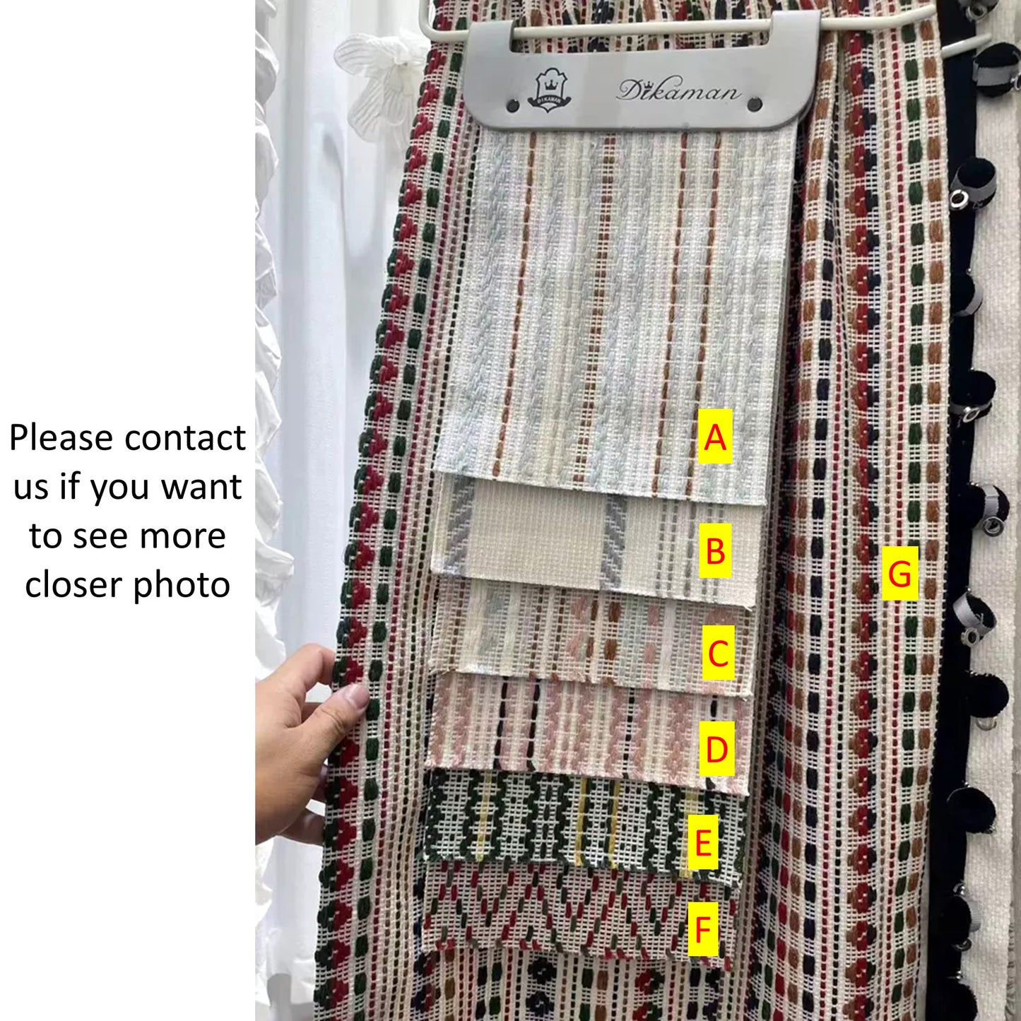 Knitted Pattern Textured Woven Colorful Boho Curtain Window Curtains Drapery
