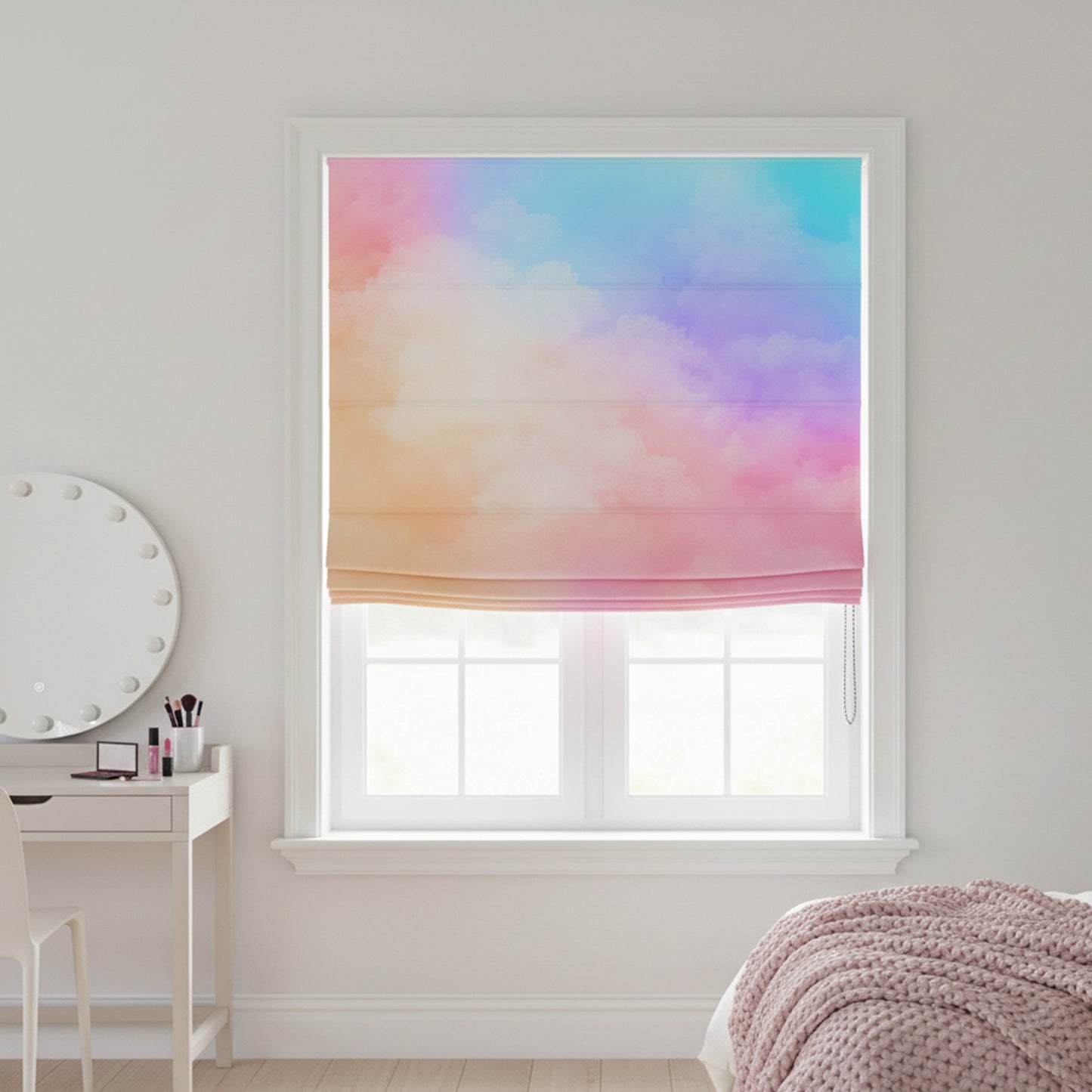 Cotton Candy Golden Hour Clouds and Skies Window Roman Shade