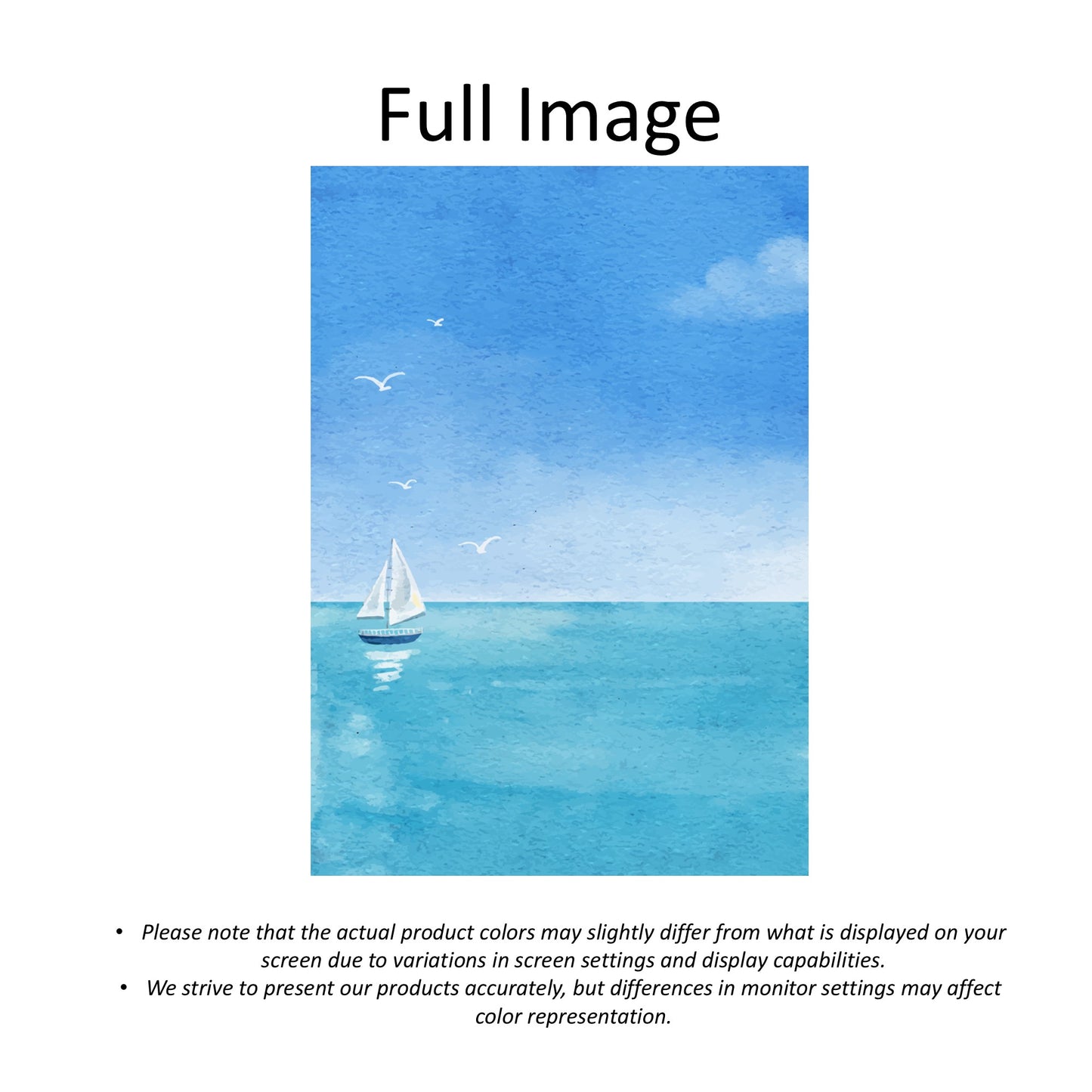 Watercolor Seascape Coastal Window Roller Shade