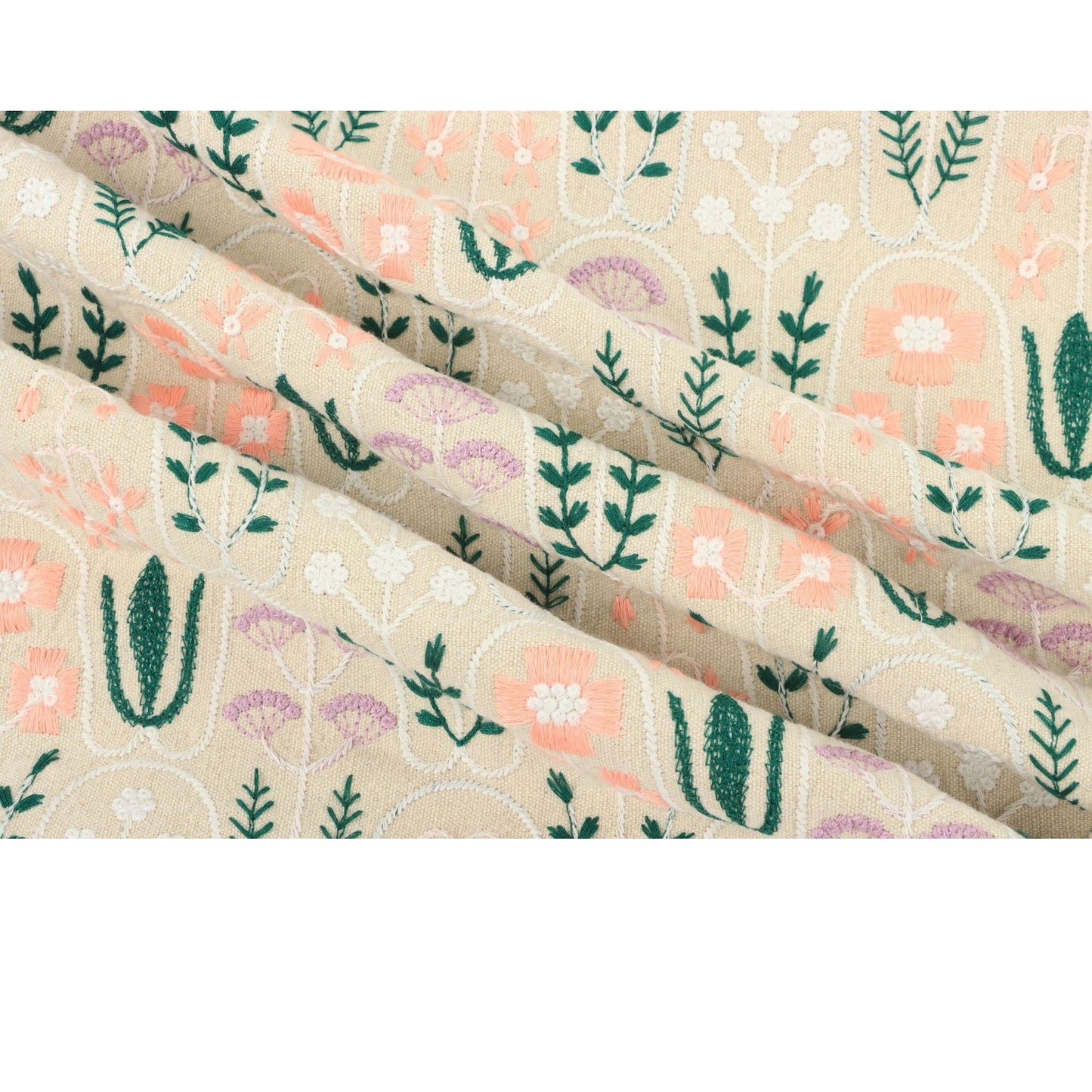 Botanical Sketch Embroidery Linen Window Roman Shade