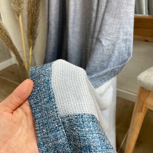 Load image into Gallery viewer, Ombre Blue Two Tones Fabric Linen  Window Curtains Drapery
