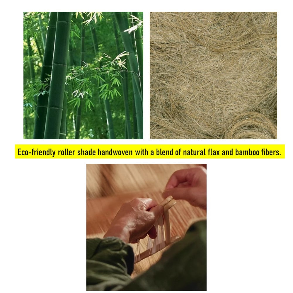 Flax and Bamboo Blend Woven Window Shade (Top Down Bottom Up Available)