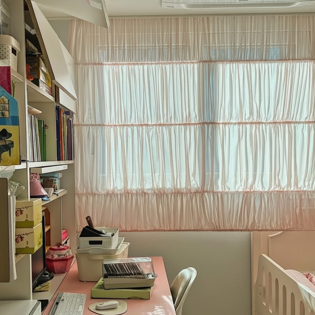 Soft Cloud Draped Aesthetic Ruffled Window Roman Shade