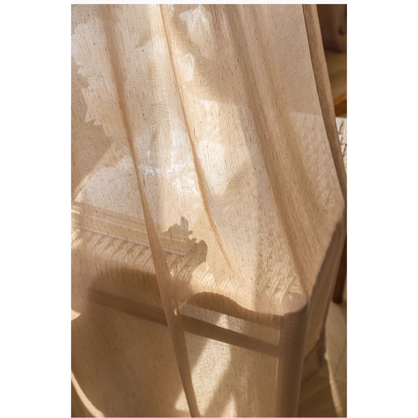 Elegant Golden Hour Sheer Linen Curtain Drapery
