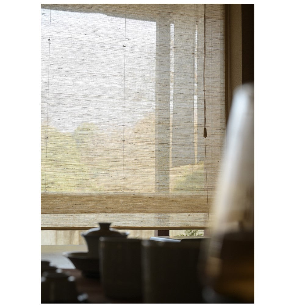 Natural Ramie Warm Taupe Window Shade (Top Down Bottom Up Available)