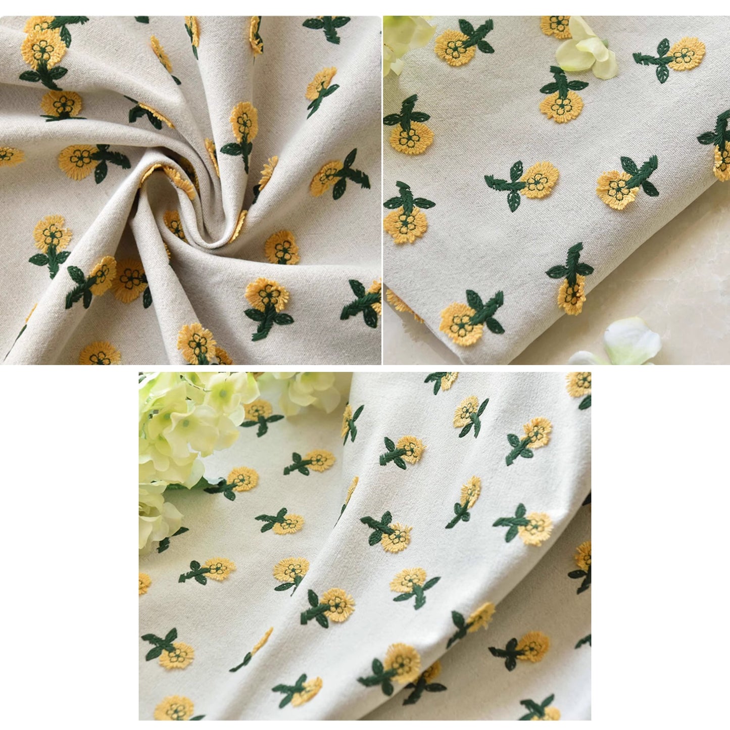 Petite Bloom Embroidered Window Roman Shade
