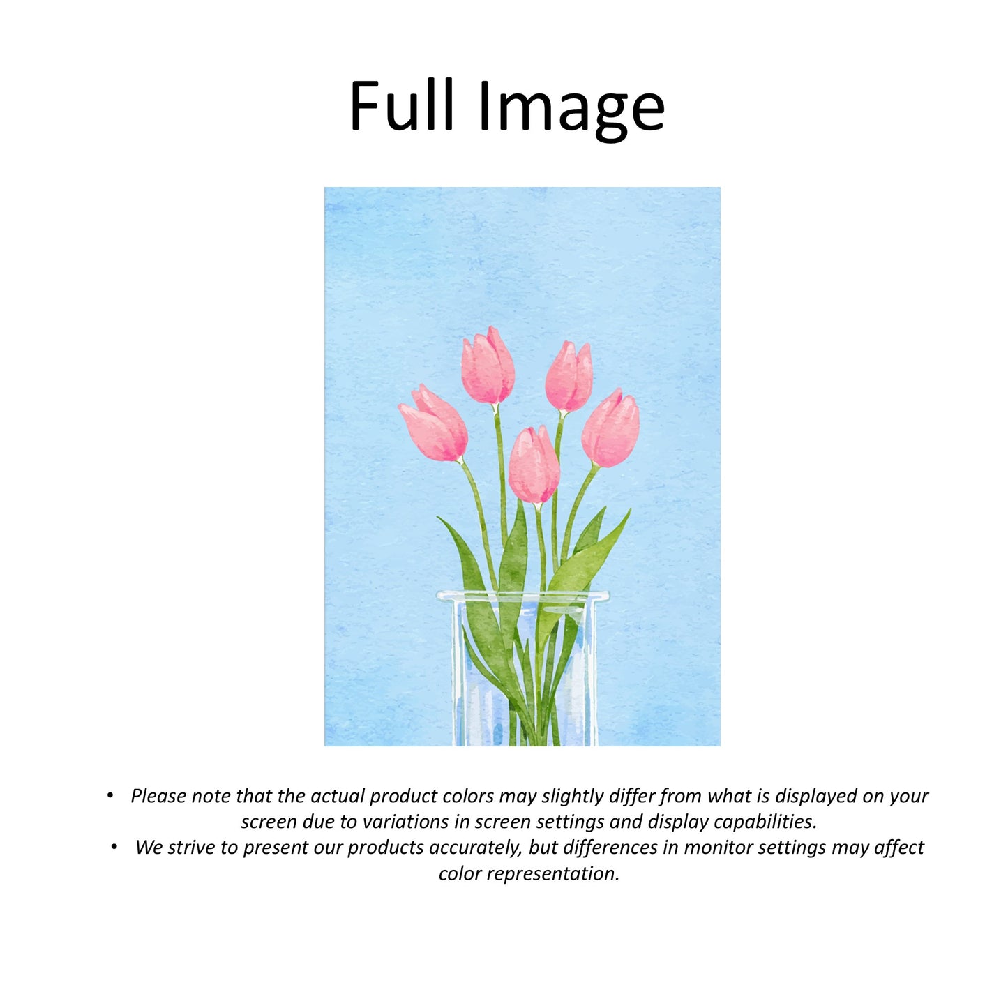 Azure Bloom Tulip Watercolor Window Roller Shade