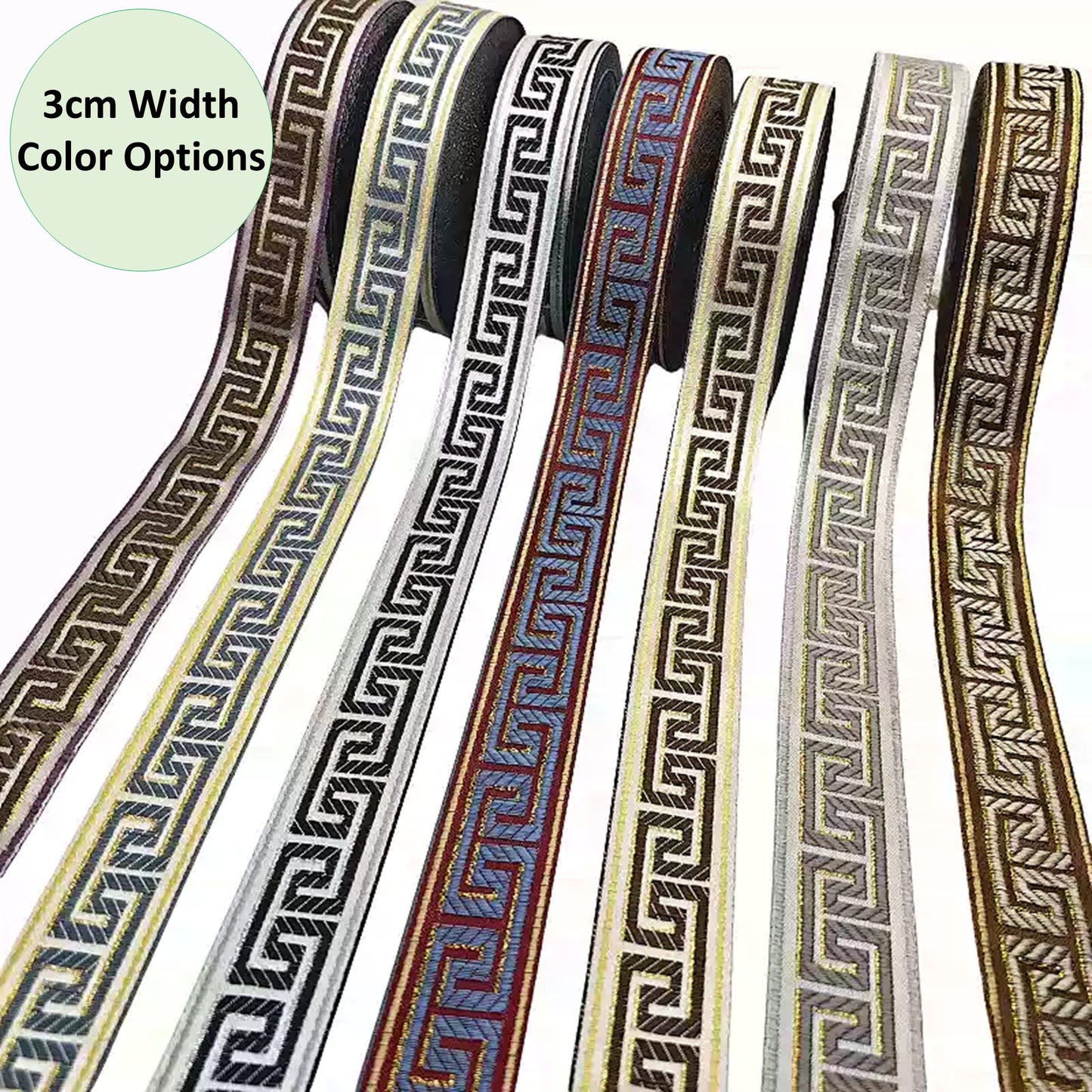 Custom Roman Shade with Greek Key Border Trim - Choose Your Fabric & Trim Colors