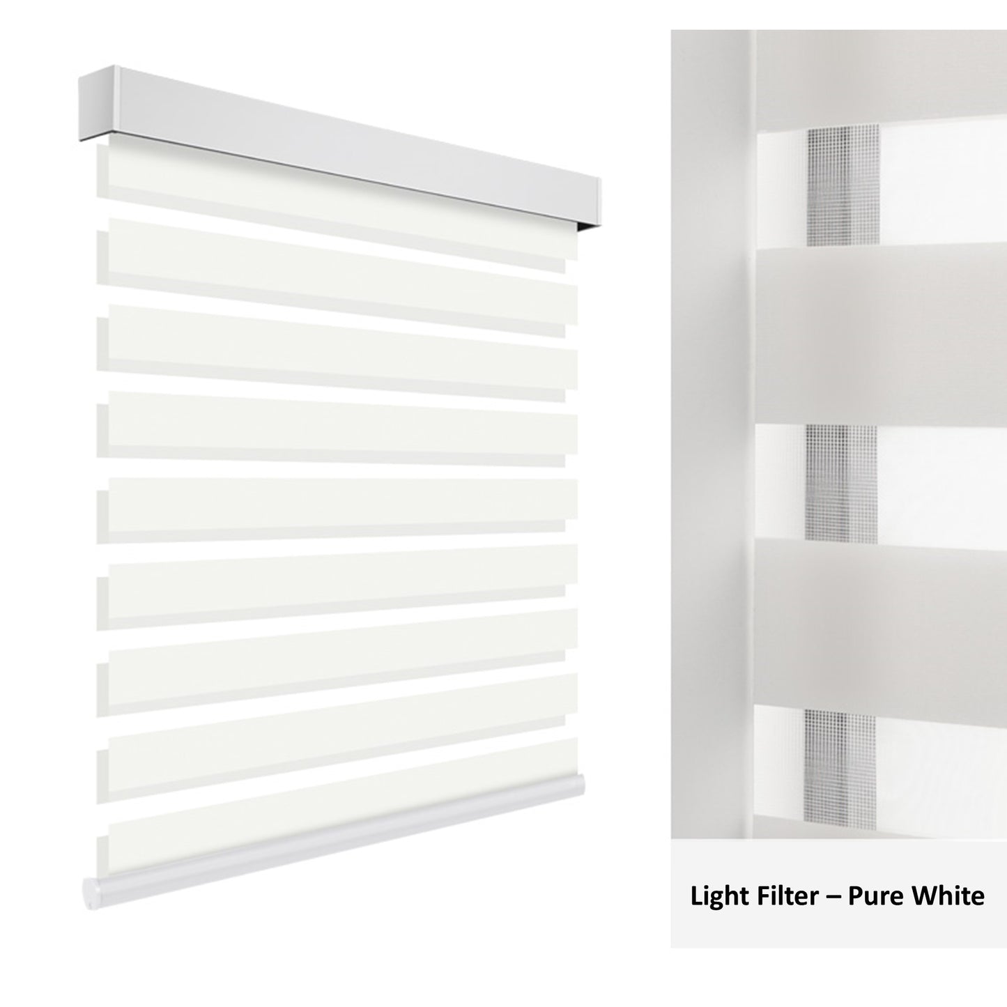 Cordless Day-Night Sheer Blackout Blinds Window Zebra Roller Shade
