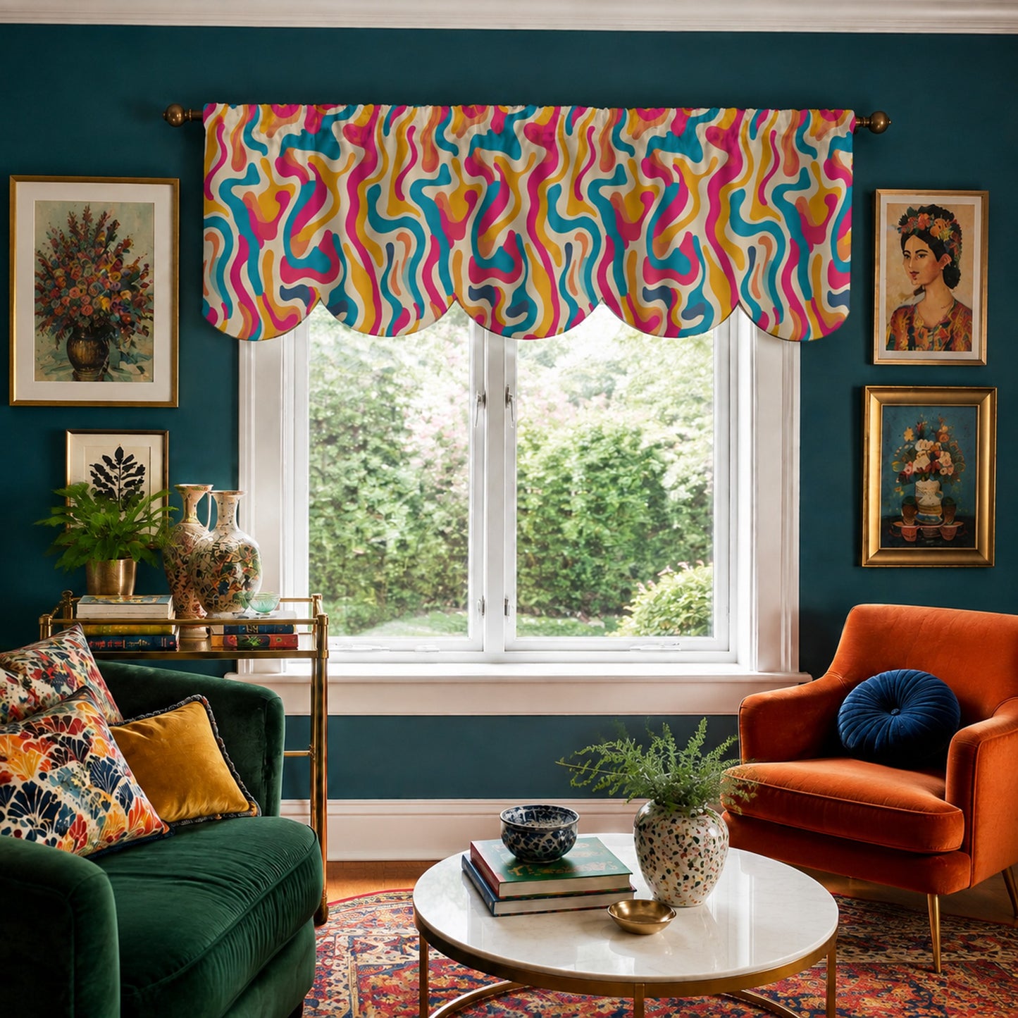 Electric Candy Swirl Scallops Wave Valance