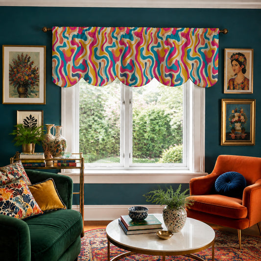 Electric Candy Swirl Scallops Wave Valance