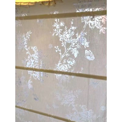Sheer Botanical Butterfly Light Filtering Transparent Window Roman Shade