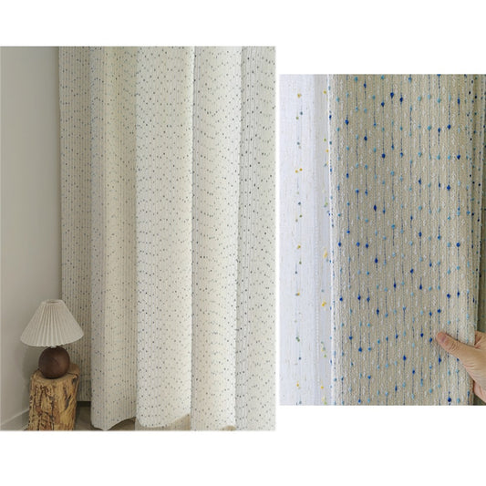 Scandinavian Textured Dot Boho Coastal Curtain Window Curtains Drapery